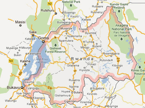 Rwanda Google Map